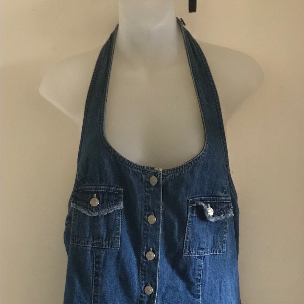 Woman Blue Jean Dress